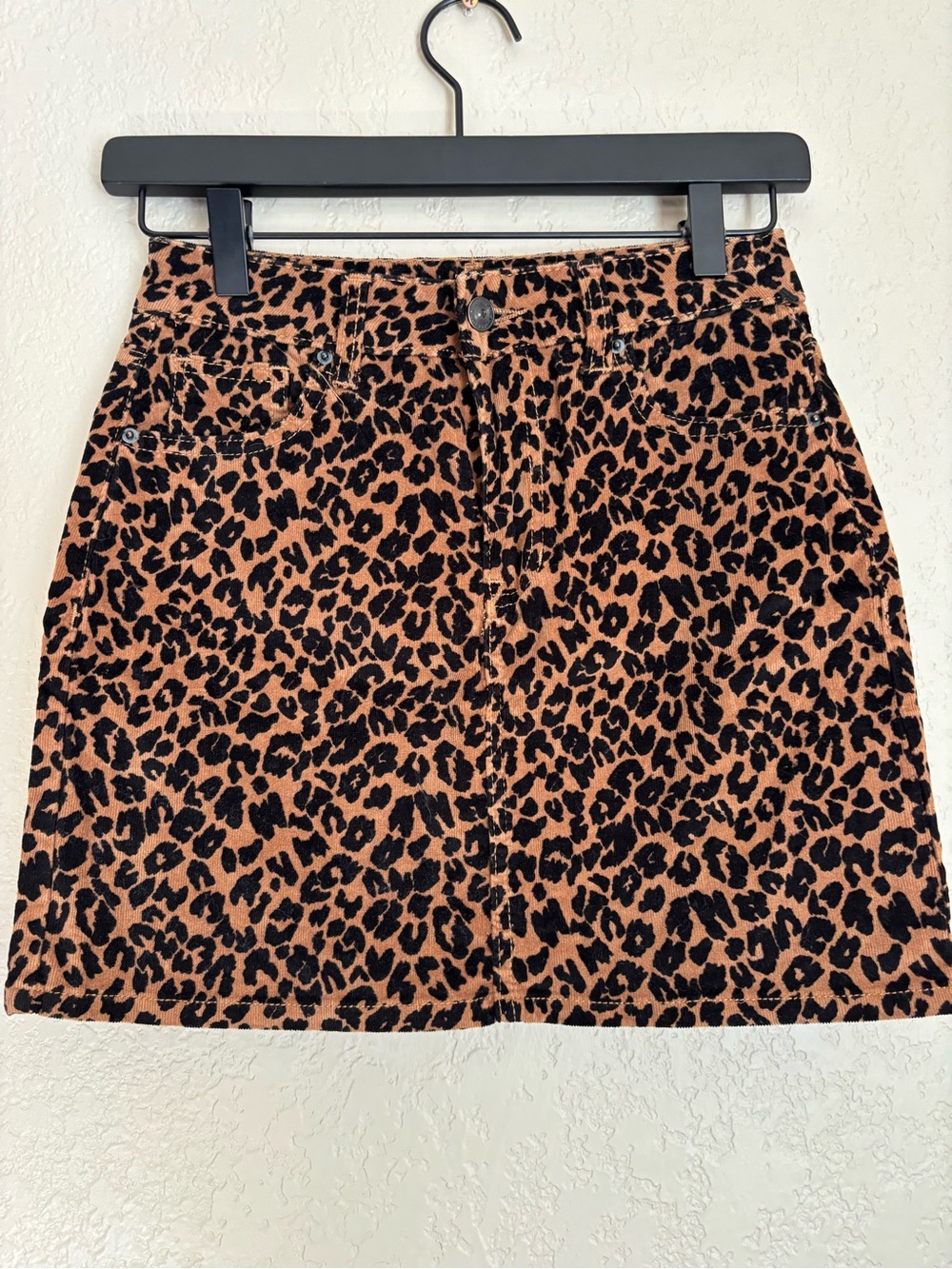 Vanilla Star Leopard Print Mini Skirt in Brown and Black